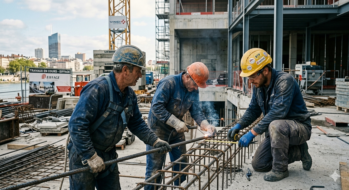 Compagnons sur un chantier de construction